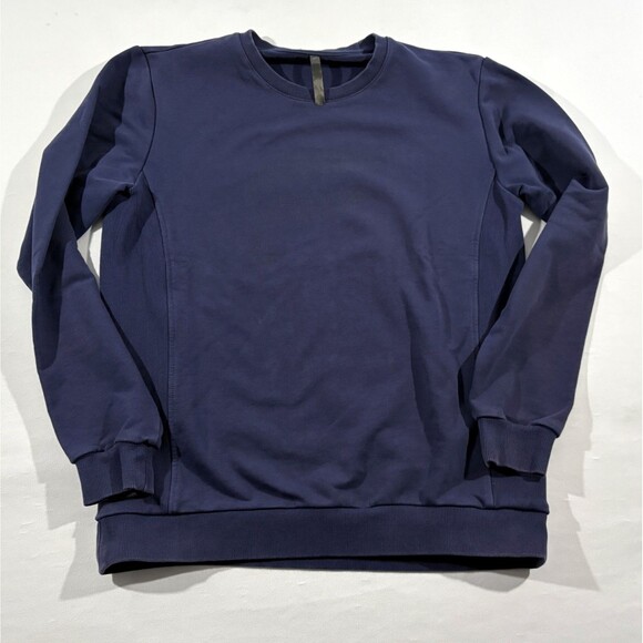 Fabletics Mens Blue Crew Jumper Pullover Cotton Casual Logo Sweatshirt Sz M - Picture 1 of 7